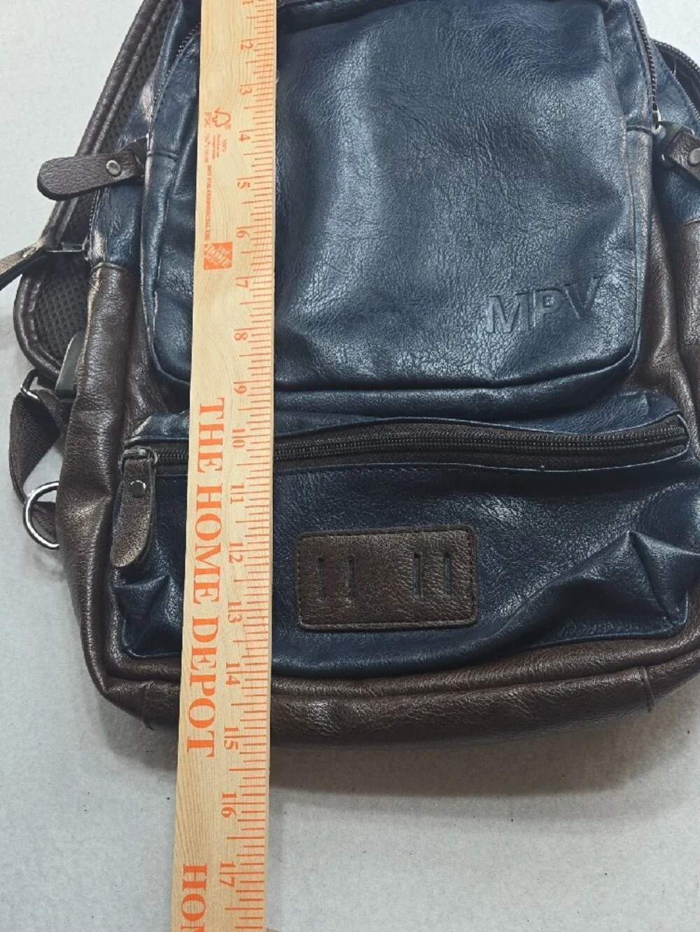 Men's Two-Tone Navy and Brown Sling Backpack